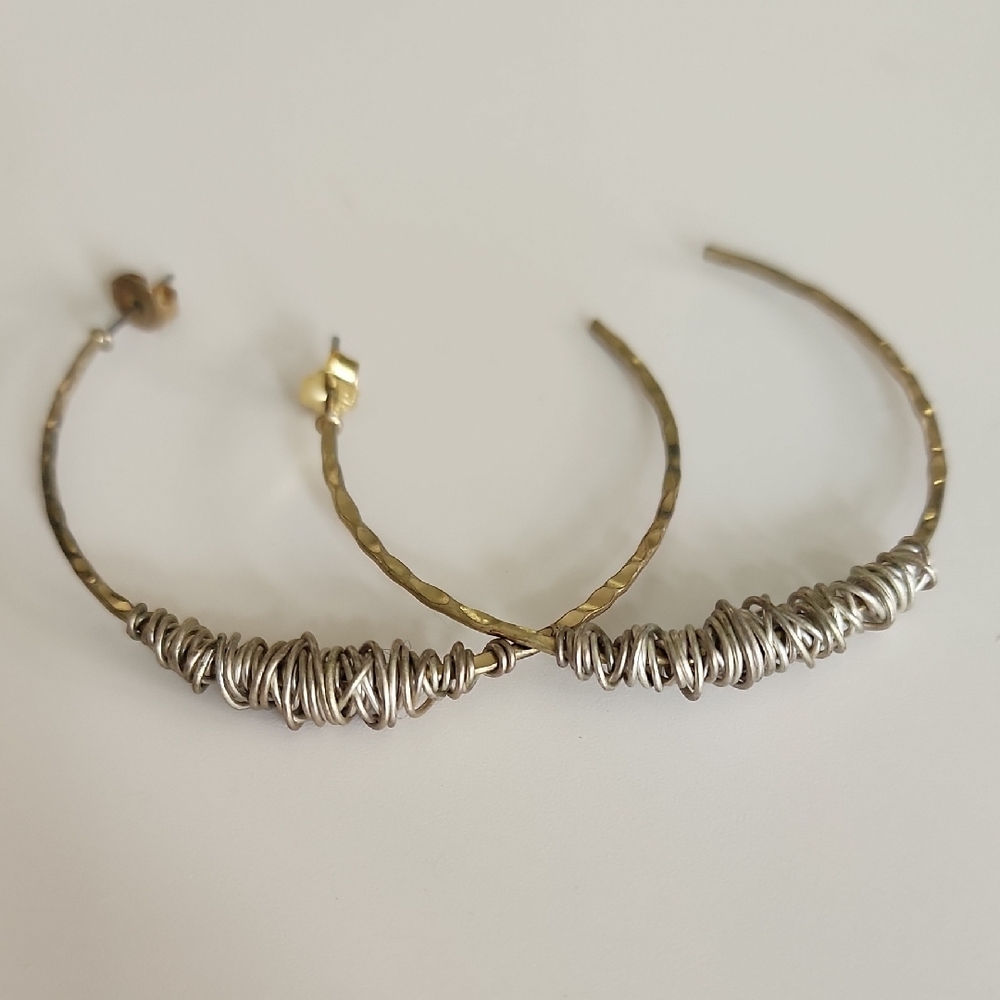 Elegant Gold and Silver Hoop Earrings
